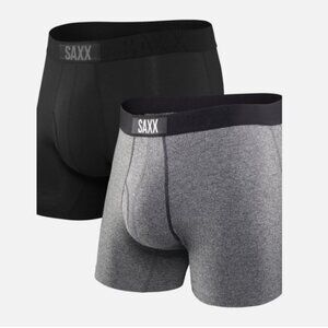 Saxx ULTRA 2 pack Boxer Briefs Ultimate Comfort Gray & Black